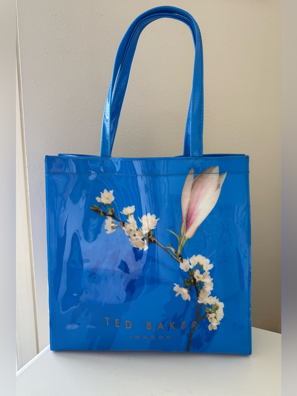 Ted Baker | Cobalt Blue Impressionist Bloom Large PVC Shopper Tote Magnolia